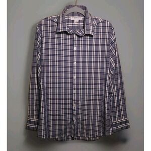 Mizzen Main Shirt Large Trim Fit Button Up Plaid Performance Stretch Preppy